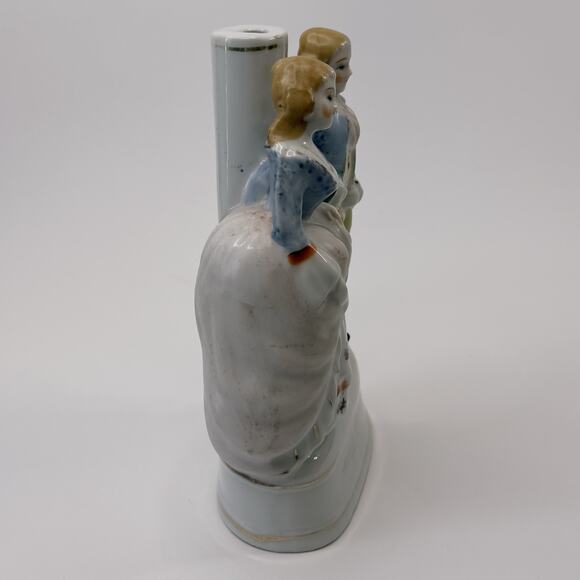 Occupied Japan Figurine 18th Century Couple Lamp Base Hand Painted 1945-1952 VTG - Picture 4 of 14